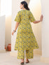 Lime Pure Cotton Floral Printed A-line Maternity Co-ord Set